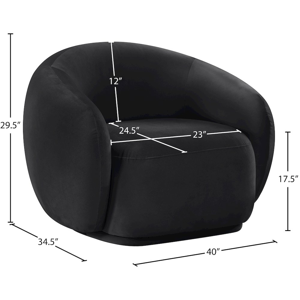 Emery Black Velvet Chair. Picture 7