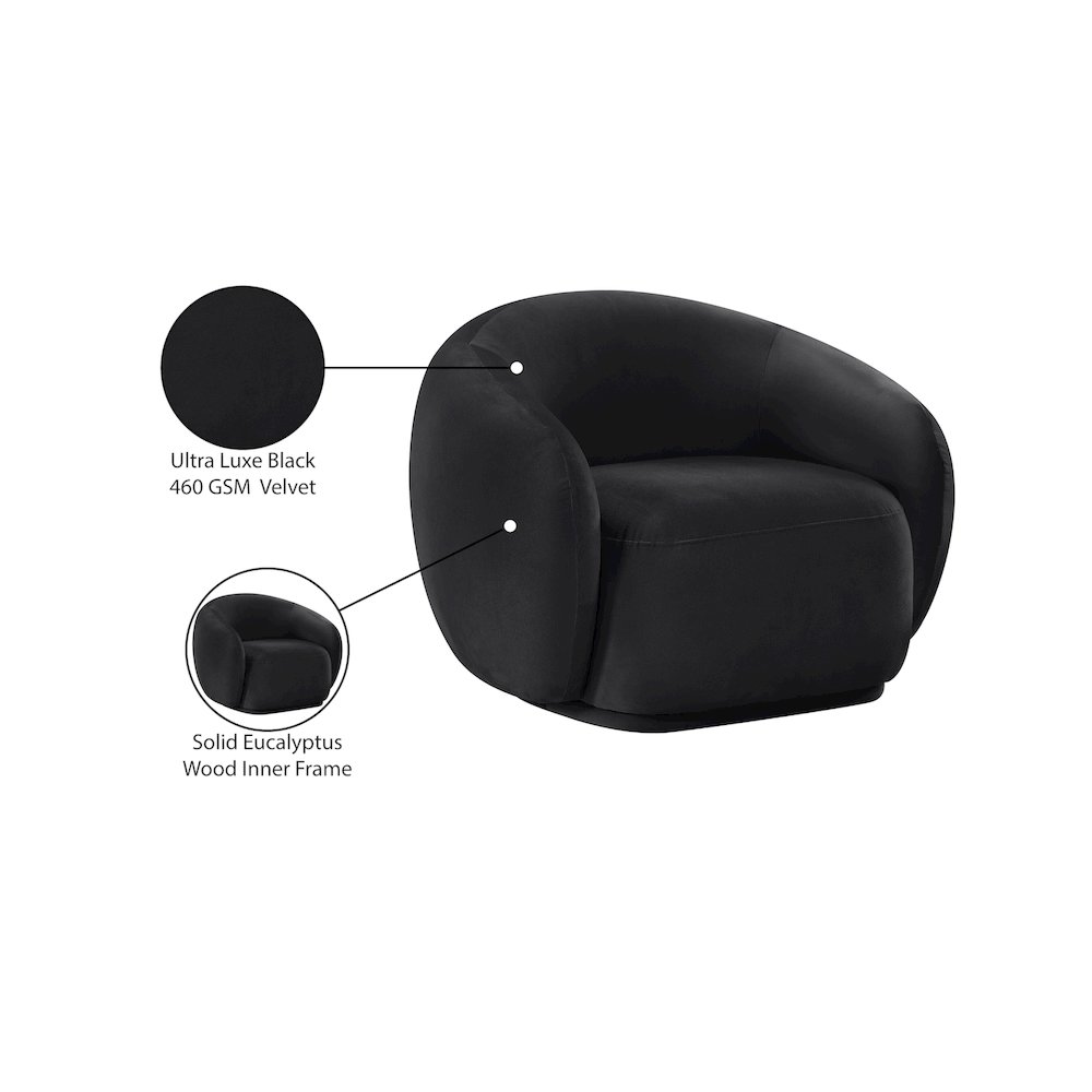 Emery Black Velvet Chair. Picture 8