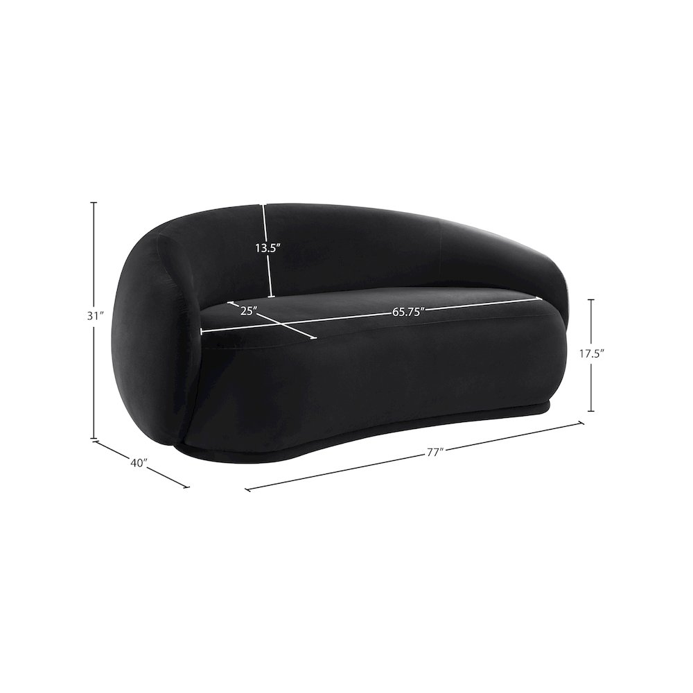Emery Black Velvet Loveseat. Picture 7