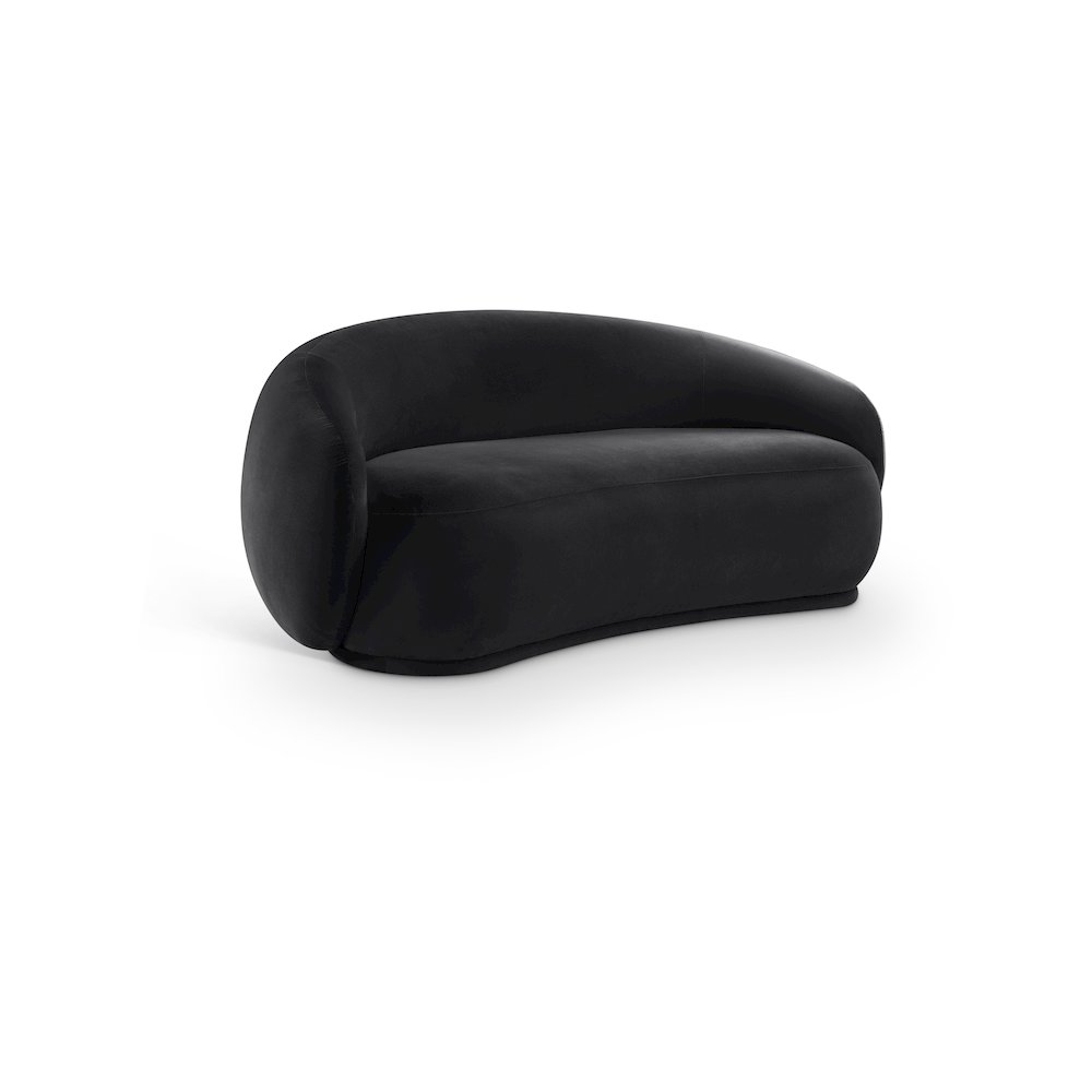 Emery Black Velvet Loveseat. Picture 1