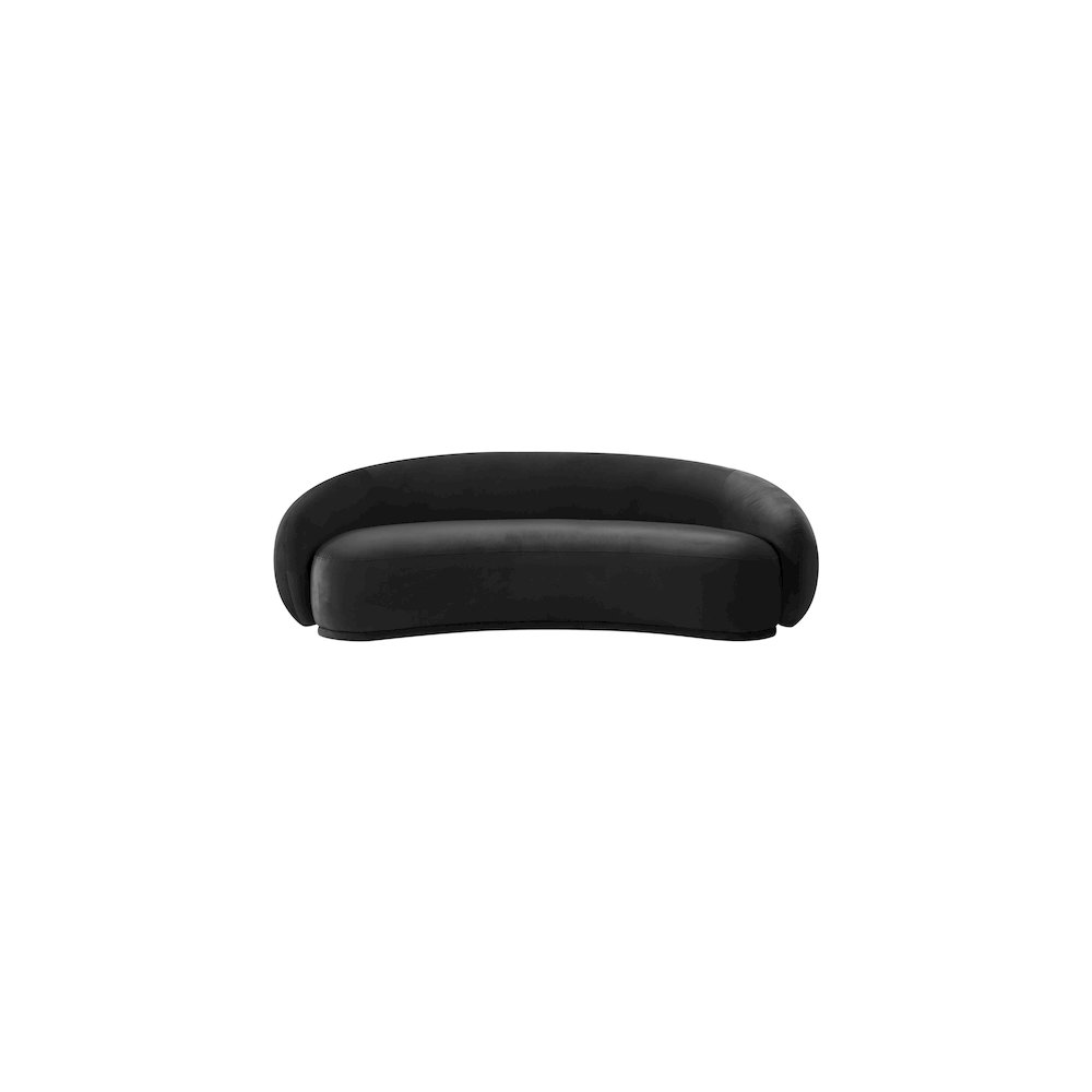 Emery 93" Black Velvet Upholstered Sofa. Picture 2