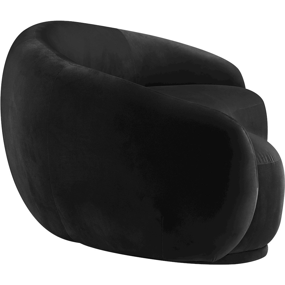 Emery 93" Black Velvet Upholstered Sofa. Picture 3