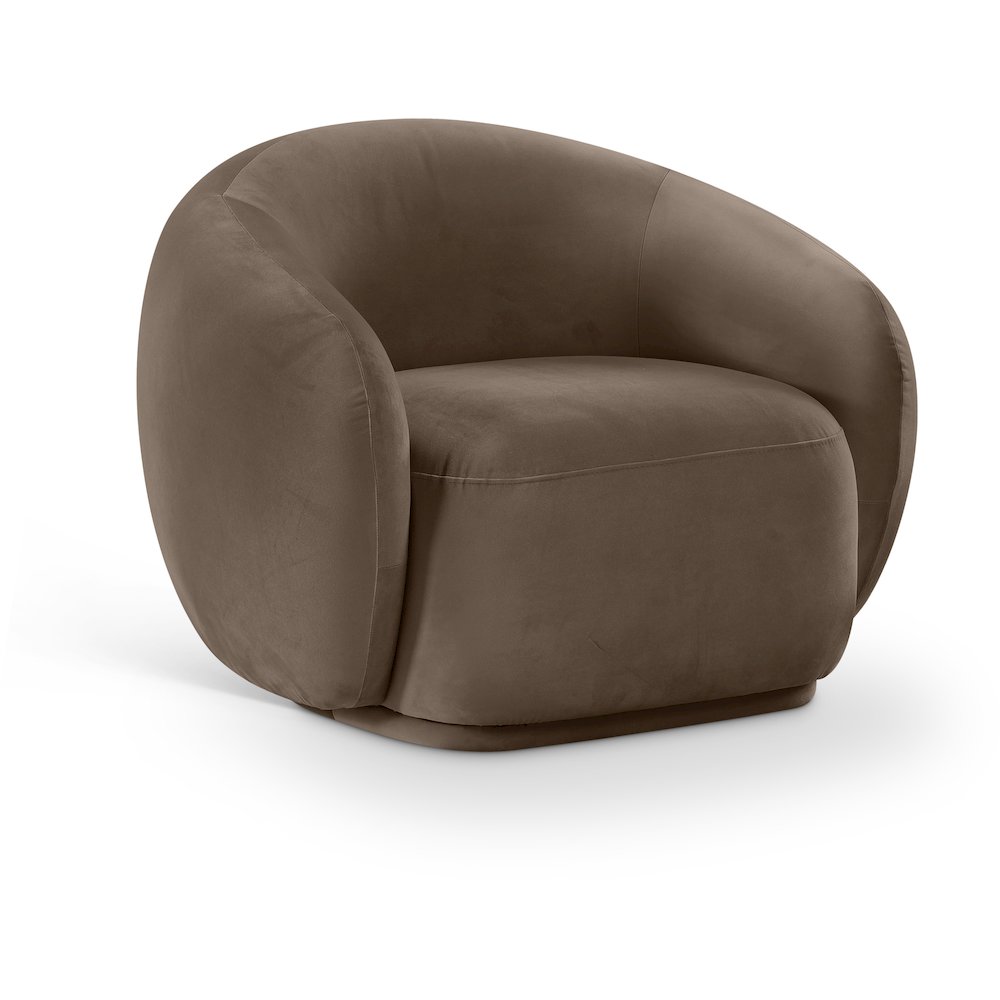 Emery Brown Velvet Chair. Picture 1
