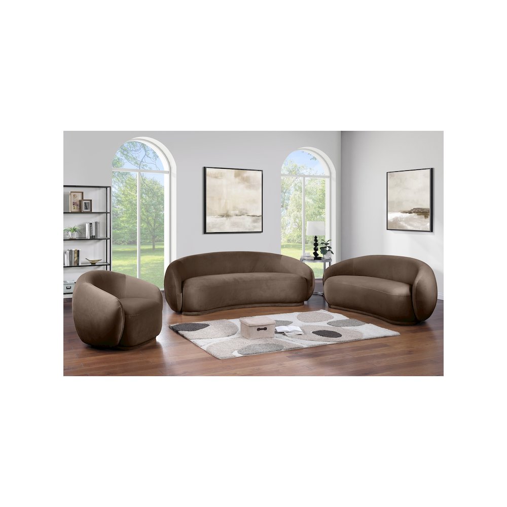 Emery Brown Velvet Chair. Picture 6