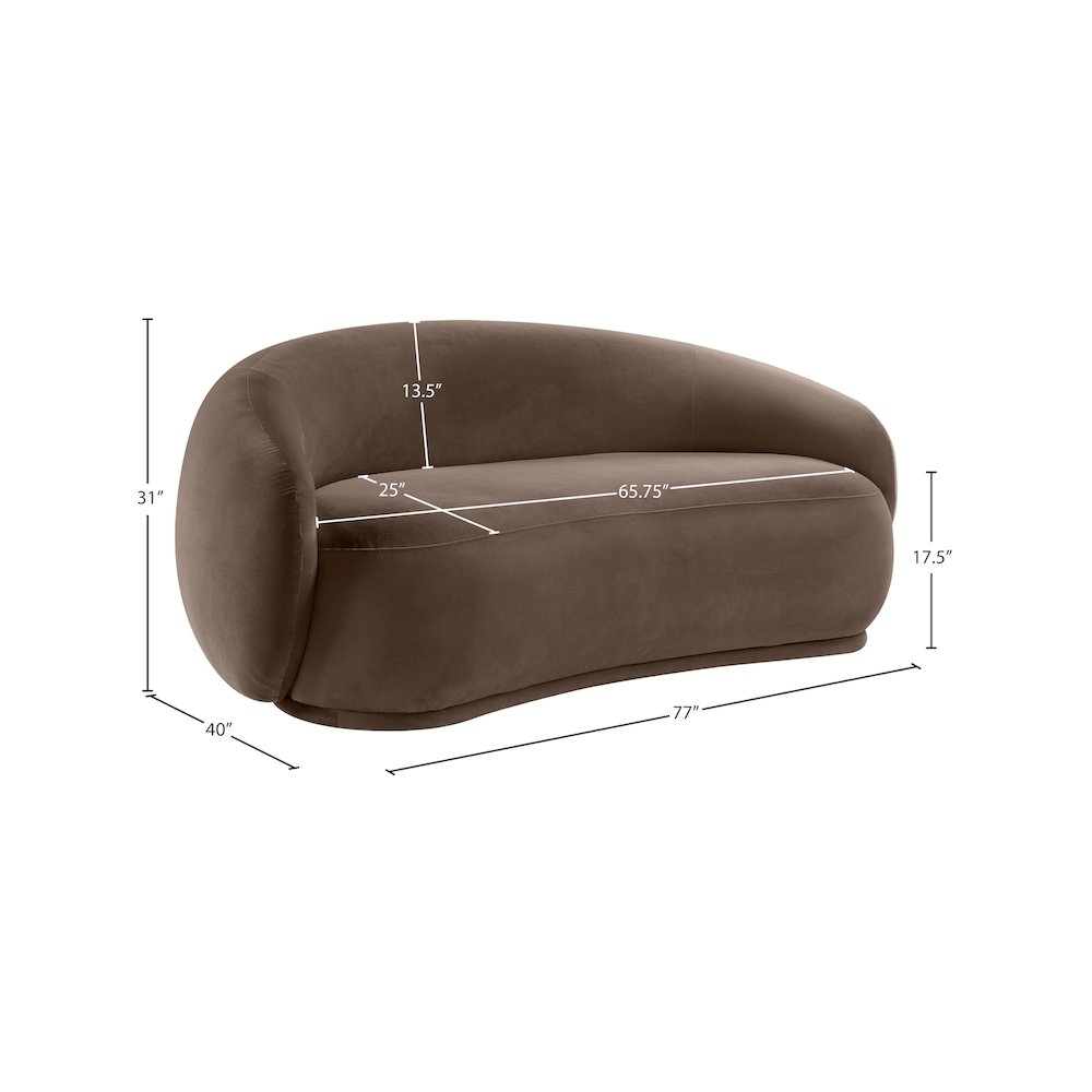 Emery Brown Velvet Loveseat. Picture 7