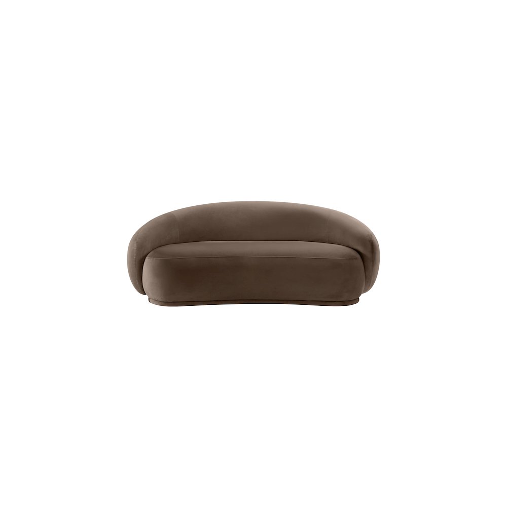 Emery Brown Velvet Loveseat. Picture 2