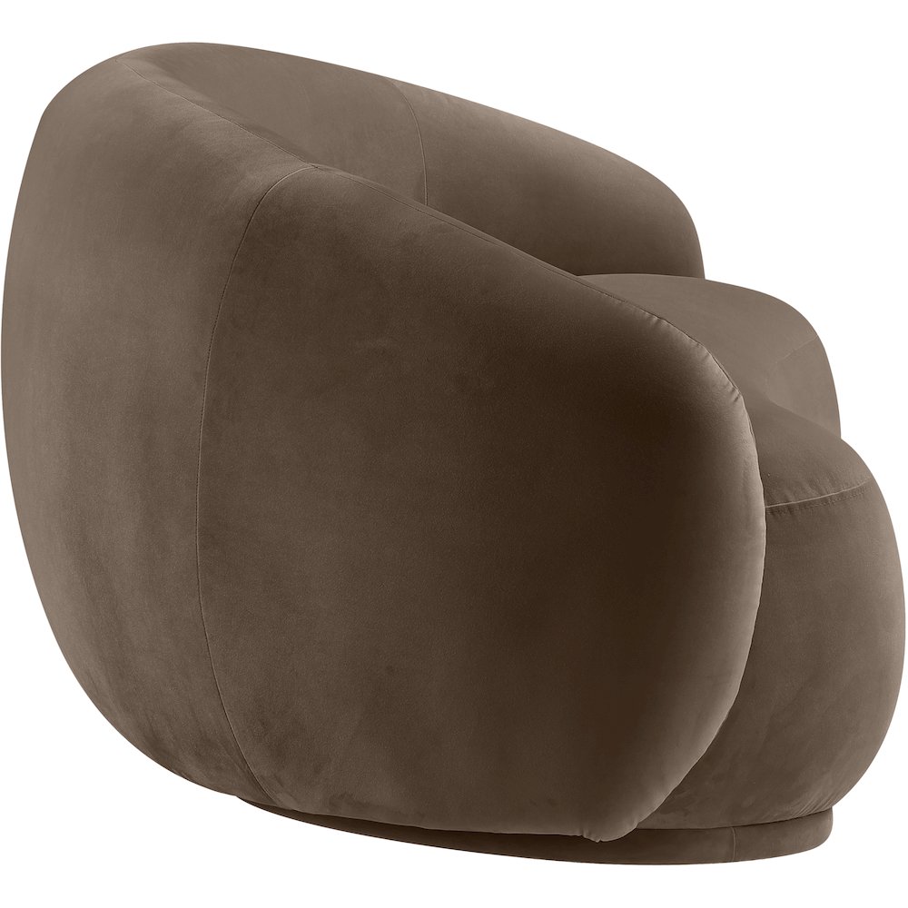 Emery Brown Velvet Loveseat. Picture 3
