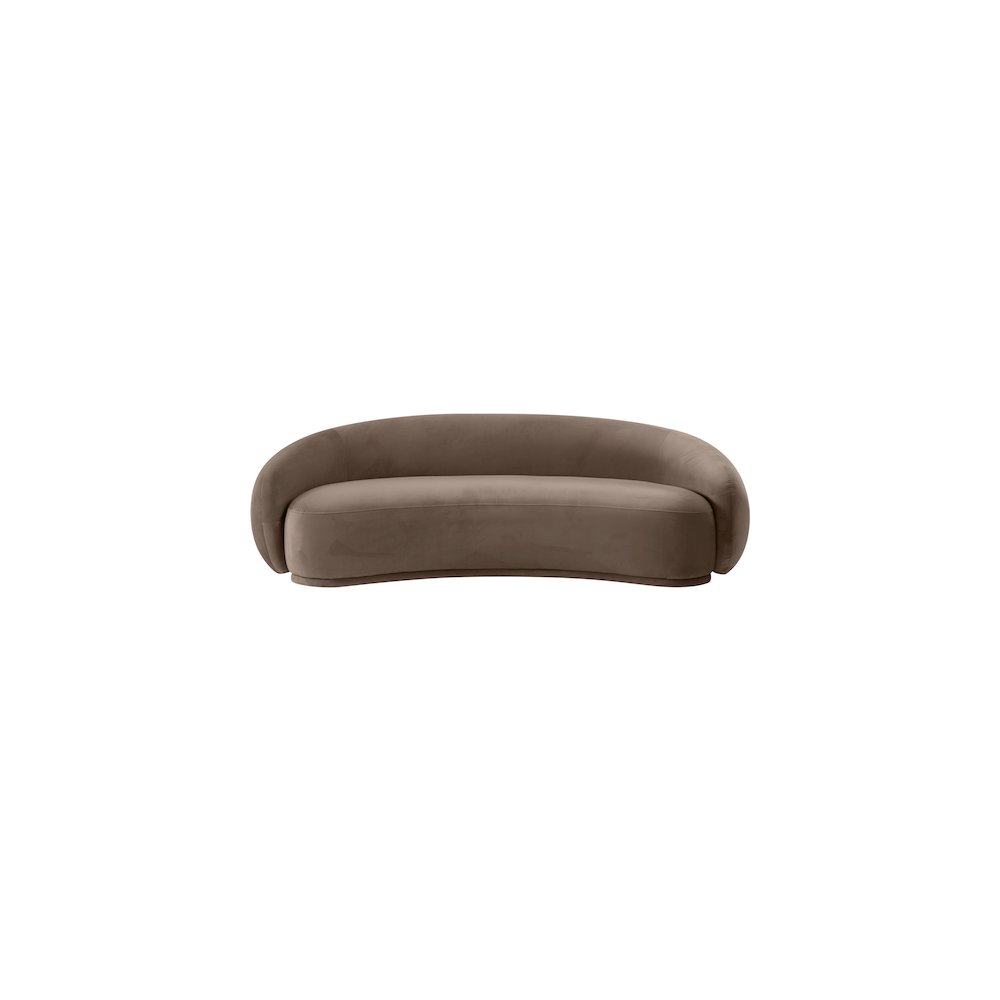 Emery 93" Brown Velvet Upholstered Sofa. Picture 2