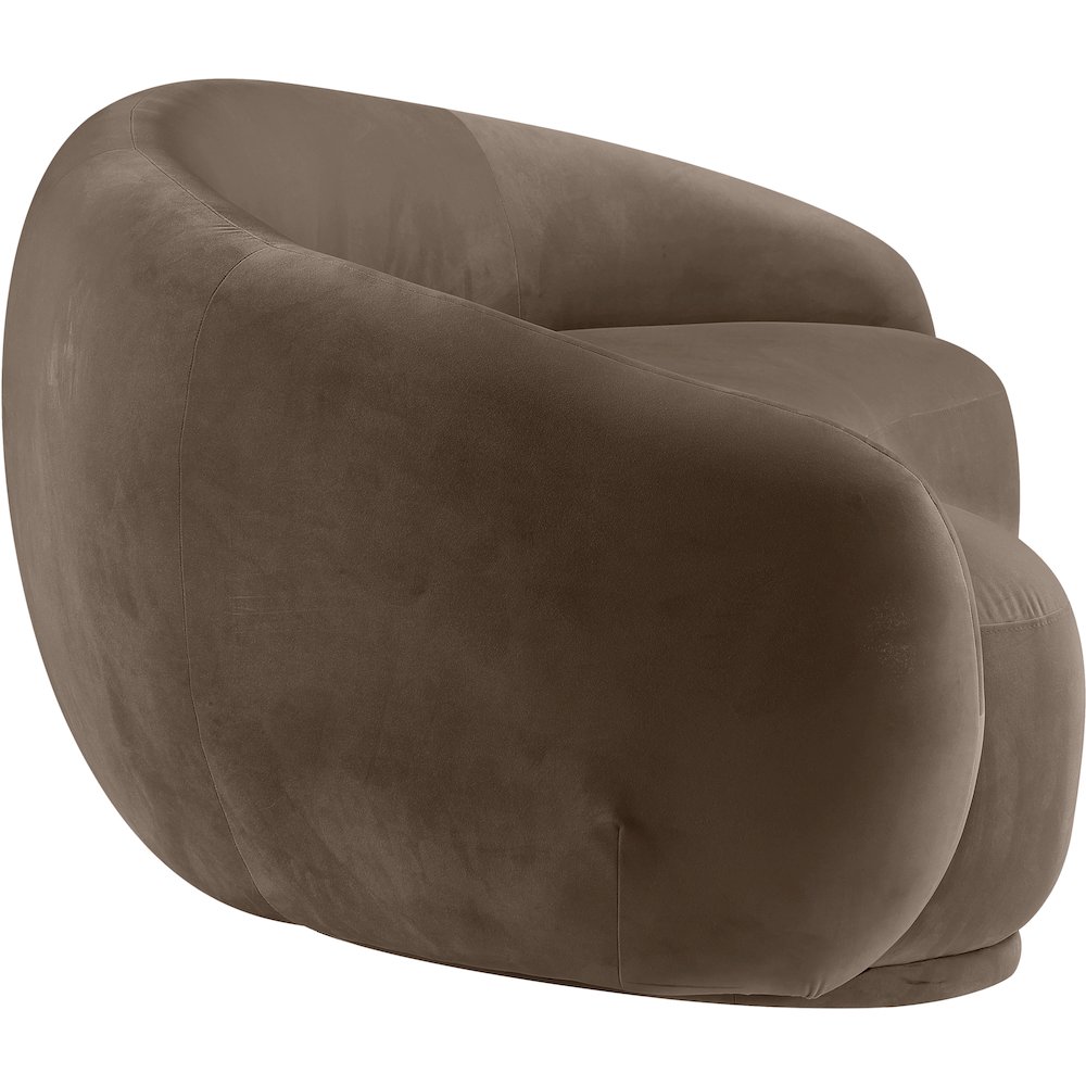 Emery 93" Brown Velvet Upholstered Sofa. Picture 3