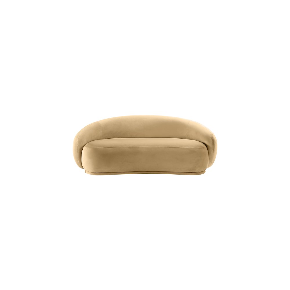 Emery Camel Velvet Loveseat. Picture 2