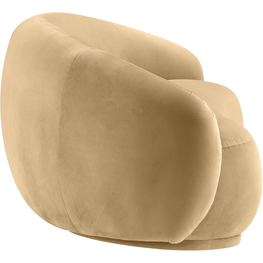 Emery Camel Velvet Loveseat. Picture 3