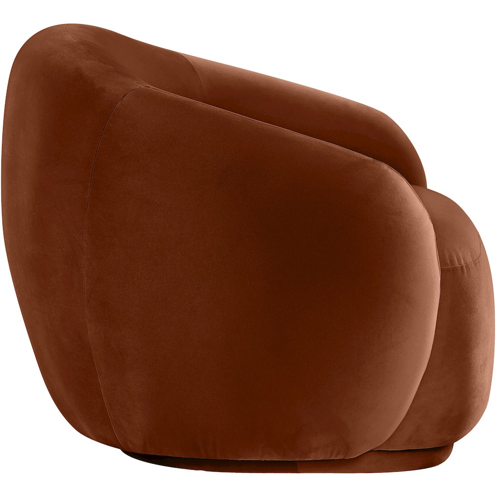 Emery Cognac Velvet Chair. Picture 3