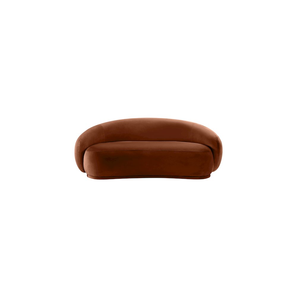 Emery Cognac Velvet Loveseat. Picture 2