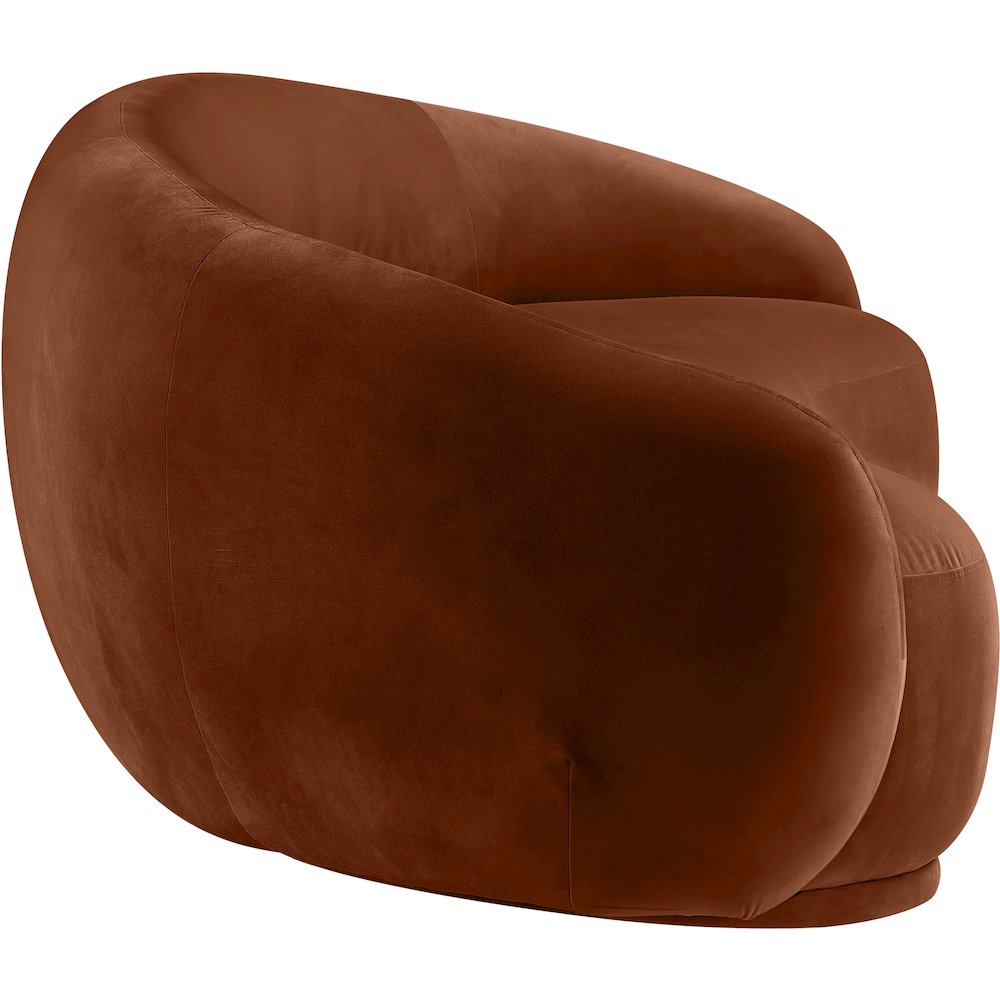 Emery 93" Cognac Velvet Upholstered Sofa. Picture 3