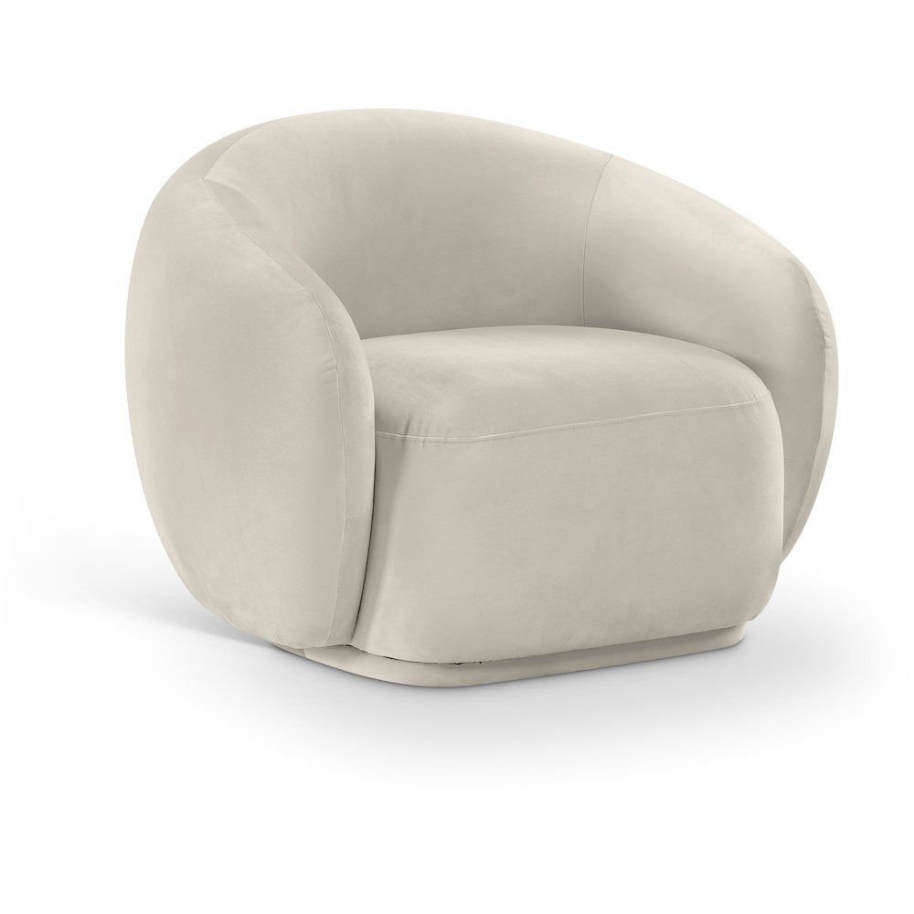 Emery Cream Velvet Chair. Picture 1