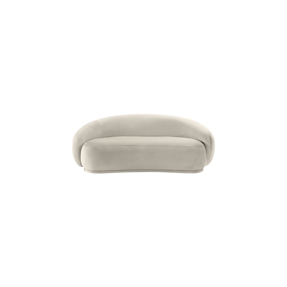 Emery Cream Velvet Loveseat. Picture 2