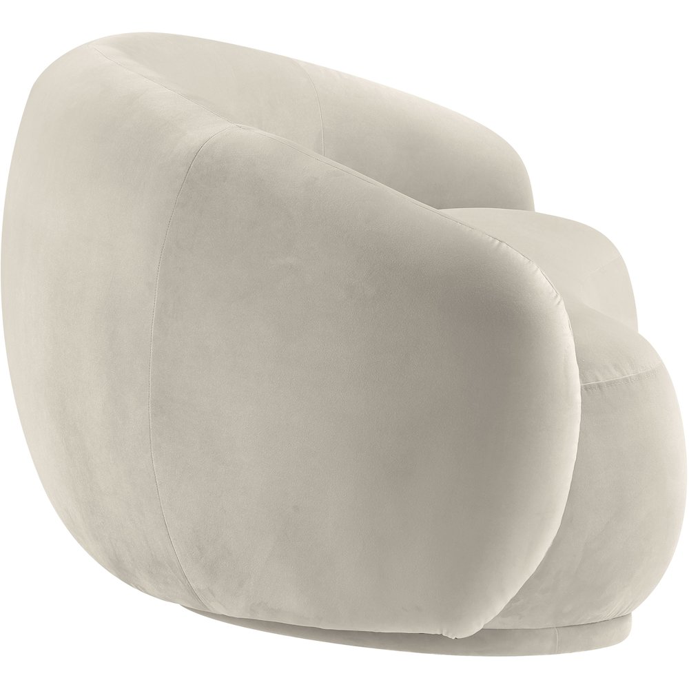 Emery Cream Velvet Loveseat. Picture 3