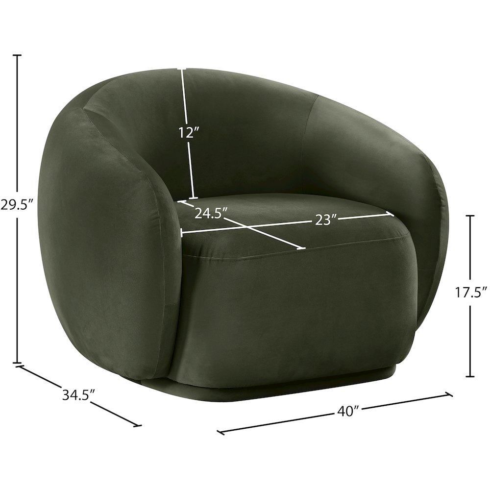 Emery Green Velvet Chair. Picture 7