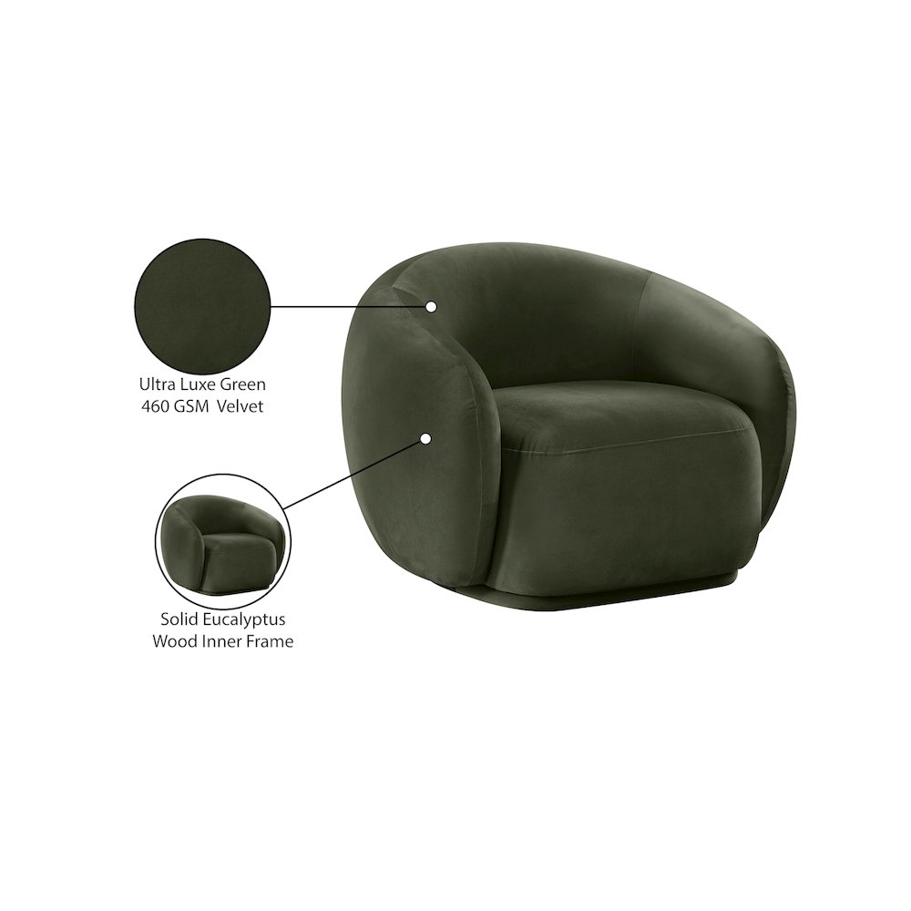Emery Green Velvet Chair. Picture 8