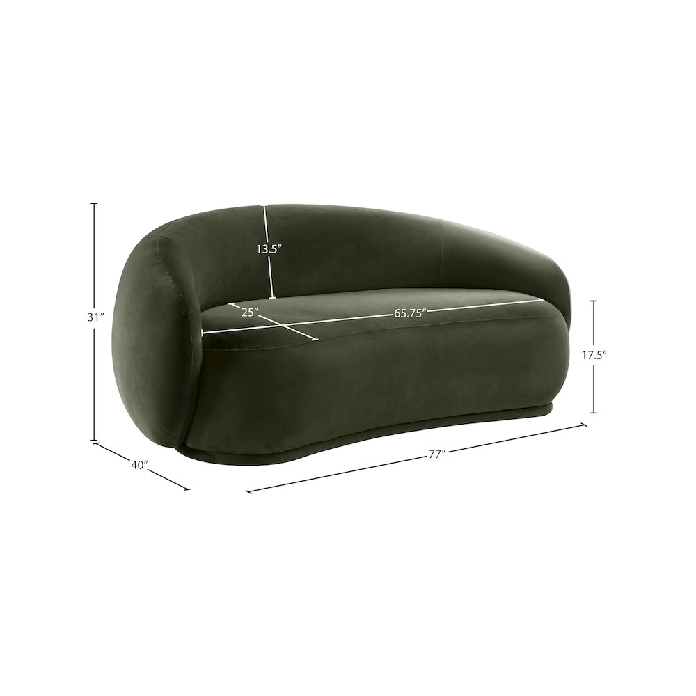 Emery Green Velvet Loveseat. Picture 7