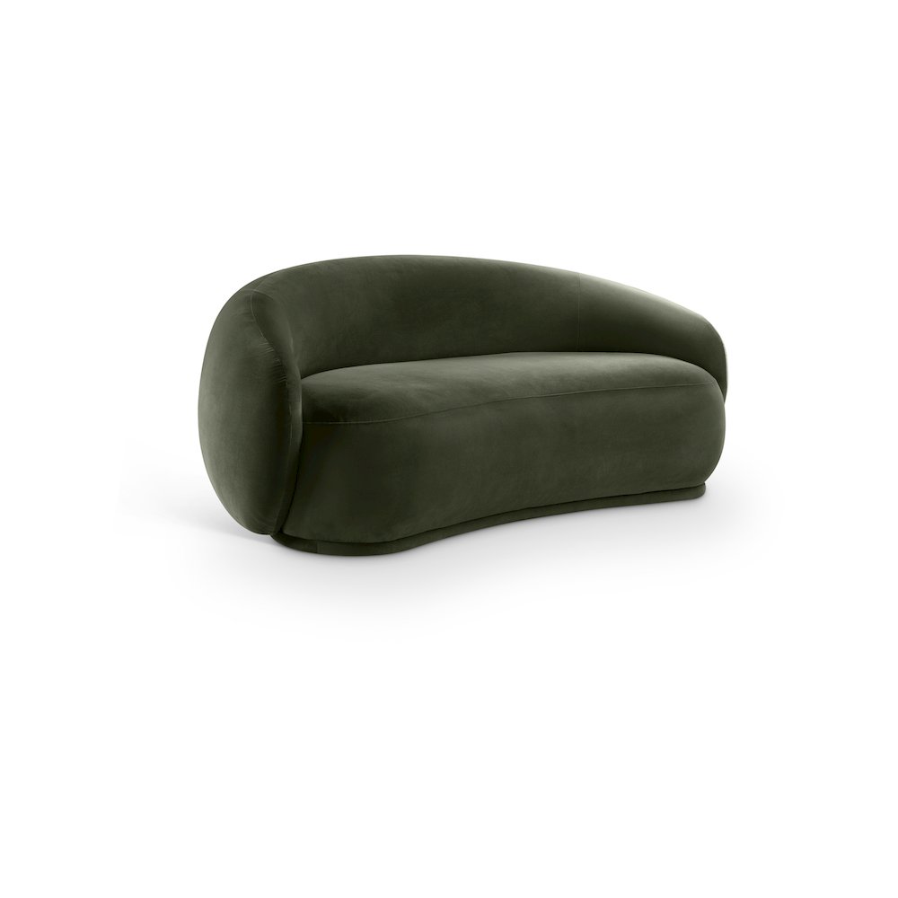 Emery Green Velvet Loveseat. Picture 1