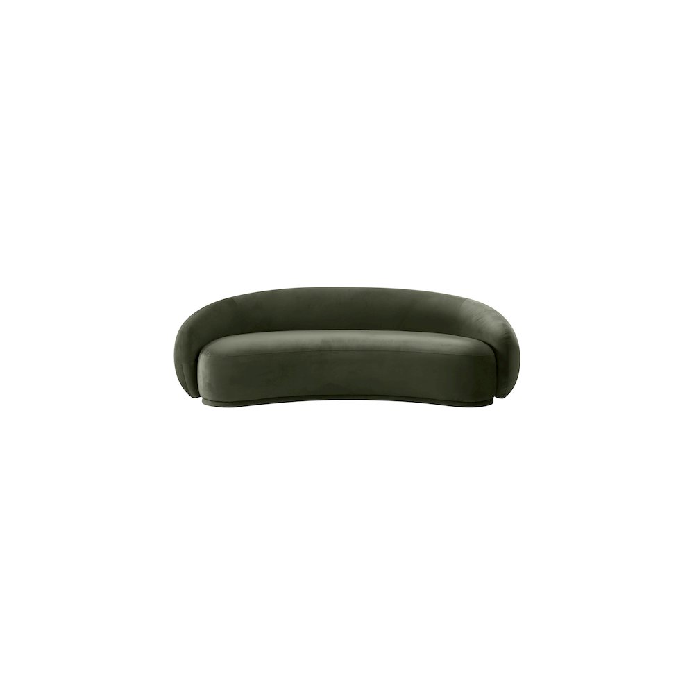 Emery 93" Green Velvet Upholstered Sofa. Picture 2