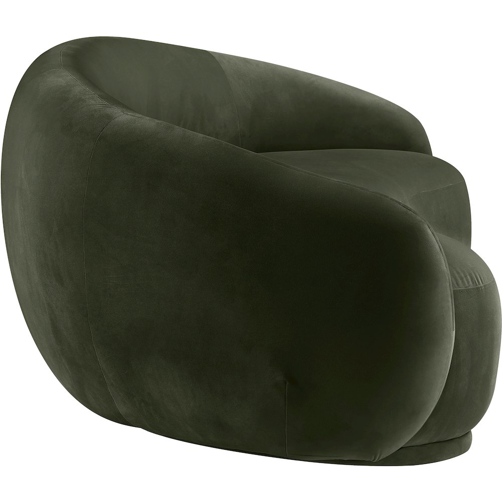 Emery 93" Green Velvet Upholstered Sofa. Picture 3