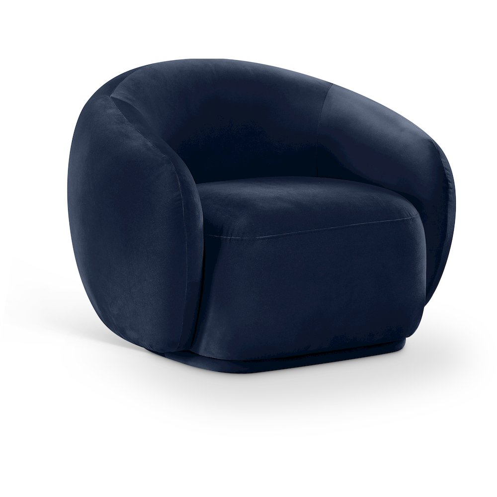 Emery Navy Velvet Chair. Picture 1