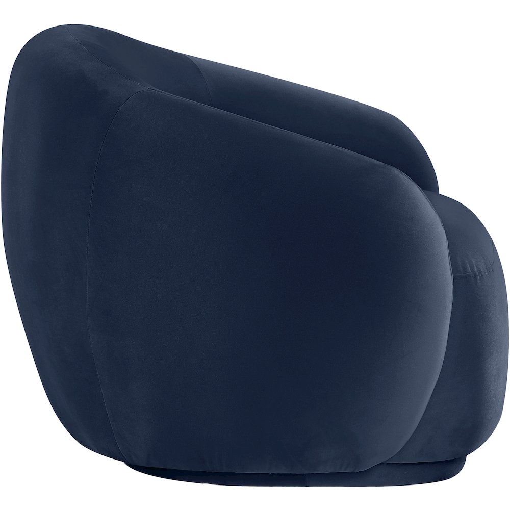 Emery Navy Velvet Chair. Picture 3