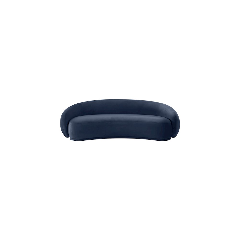 Emery 93" Navy Velvet Upholstered Sofa. Picture 2