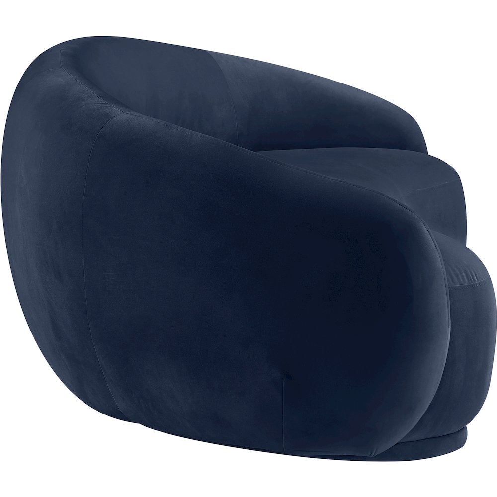 Emery 93" Navy Velvet Upholstered Sofa. Picture 3