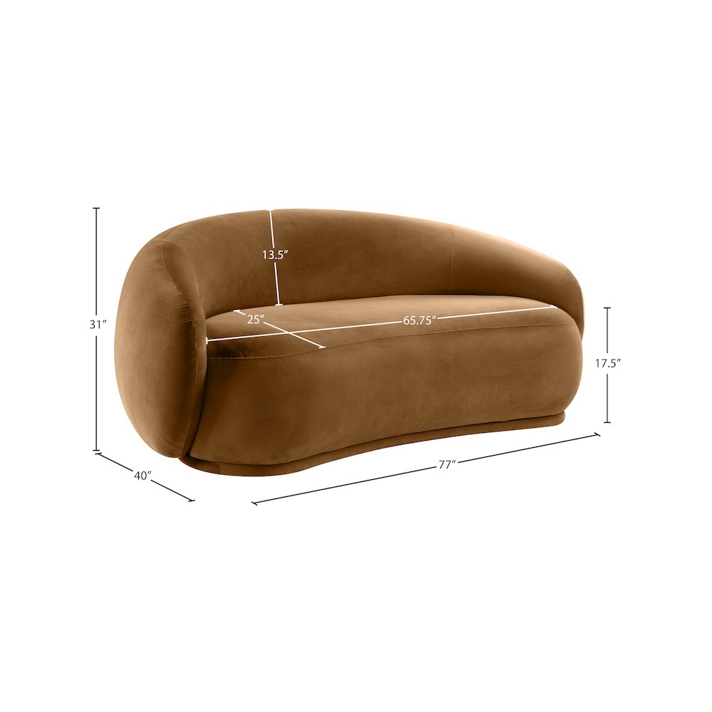 Emery Saddle Velvet Loveseat. Picture 7