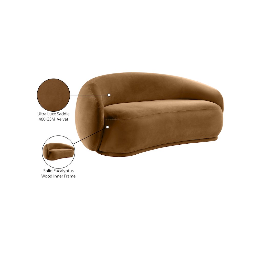 Emery Saddle Velvet Loveseat. Picture 8