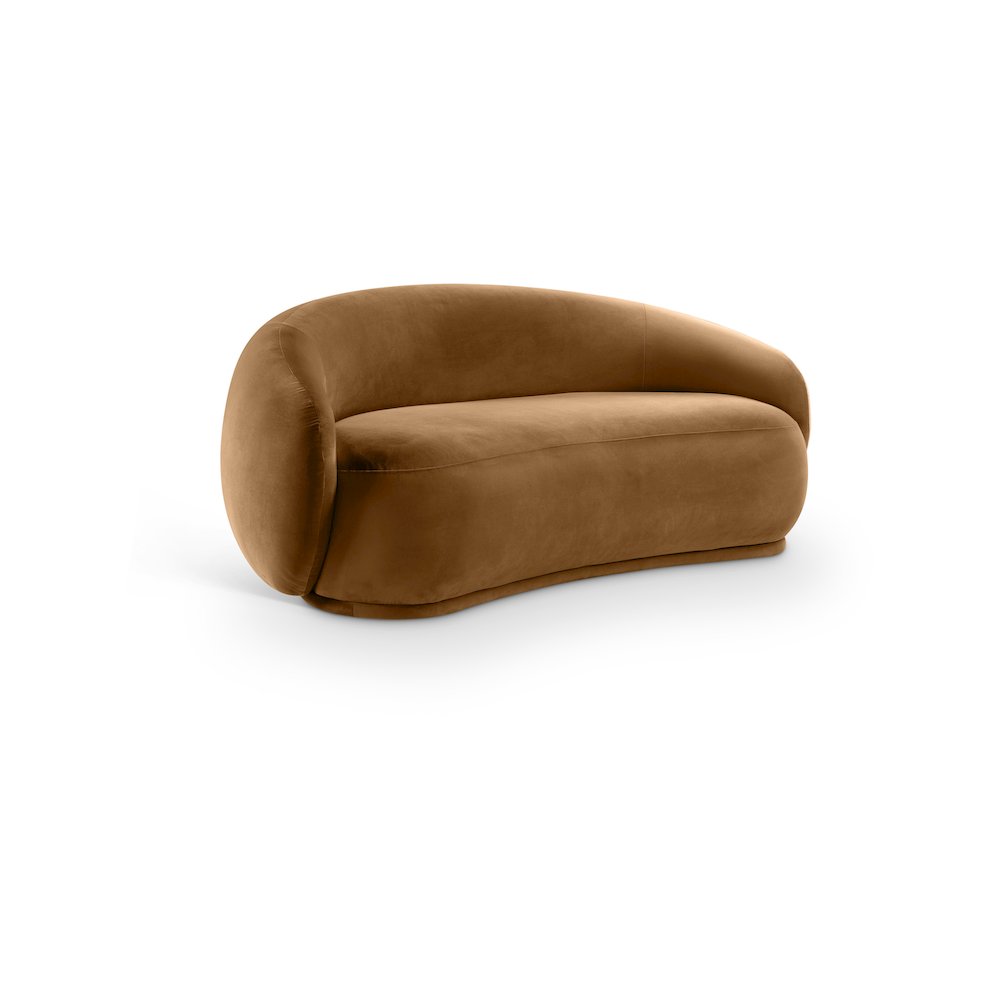 Emery Saddle Velvet Loveseat. Picture 1