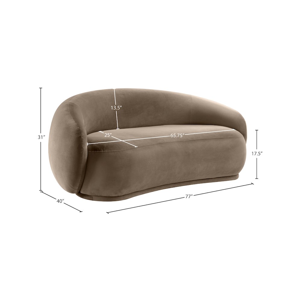 Emery Taupe Velvet Loveseat. Picture 7