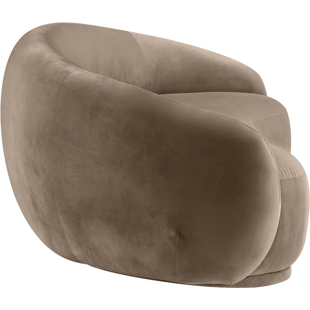Emery Taupe Velvet Sofa. Picture 3