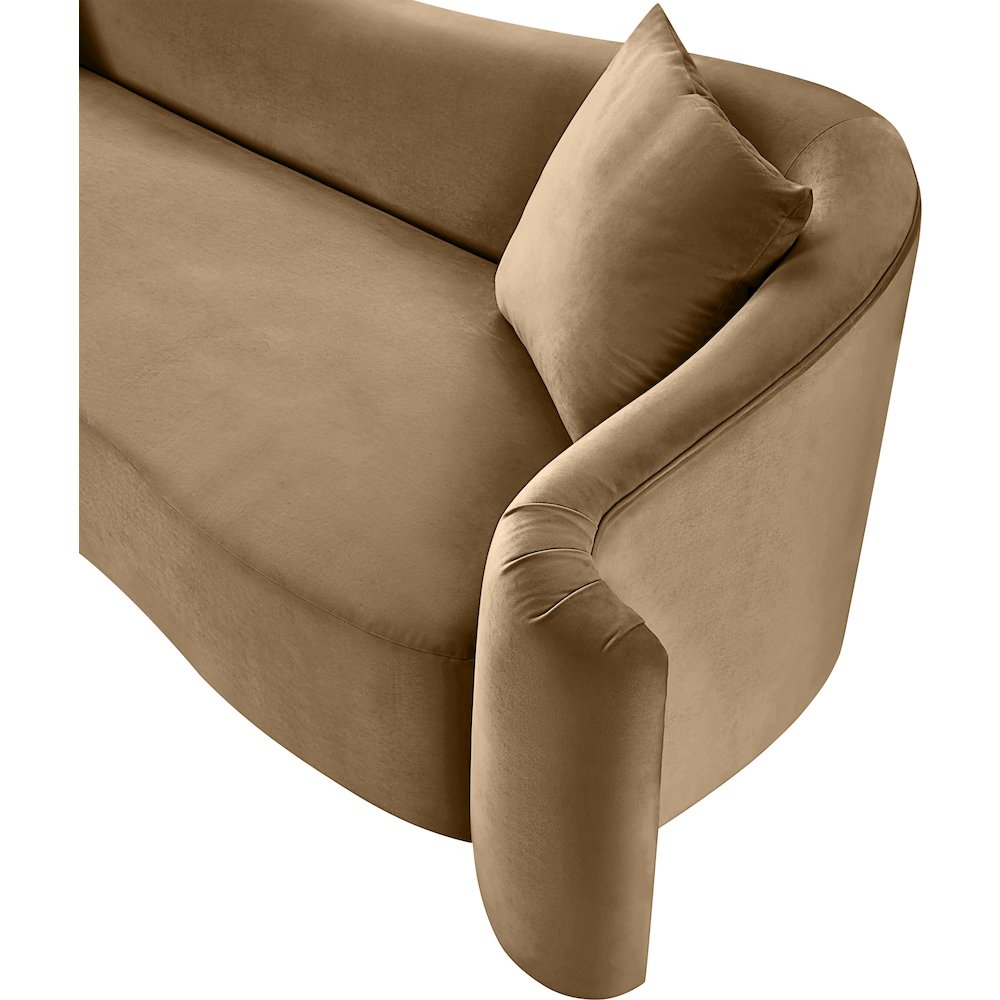 Destin Beige Velvet Loveseat. Picture 11