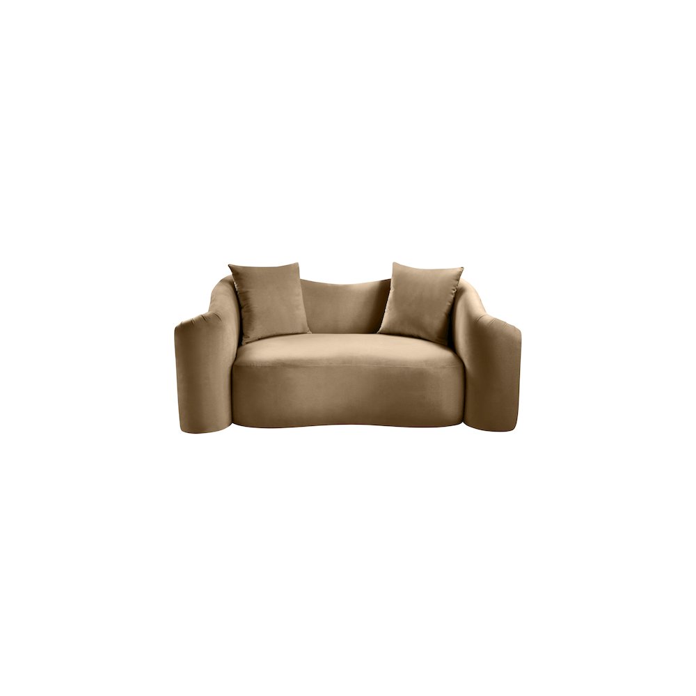 Destin Beige Velvet Loveseat. Picture 2