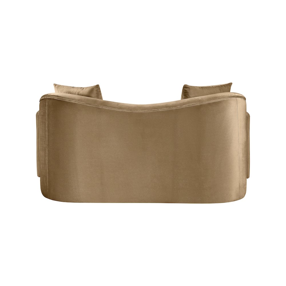 Destin Beige Velvet Loveseat. Picture 4