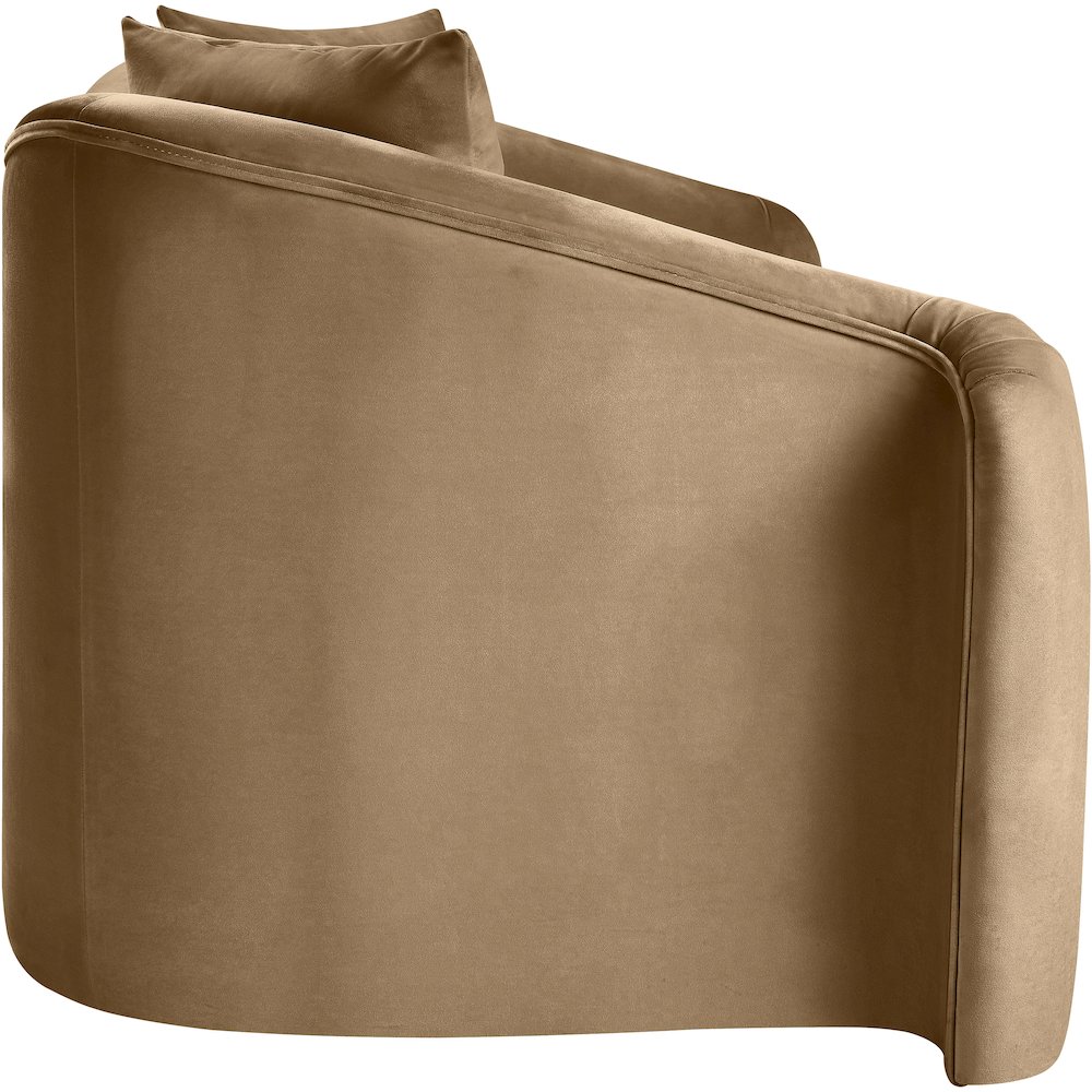 Destin Beige Velvet Loveseat. Picture 6