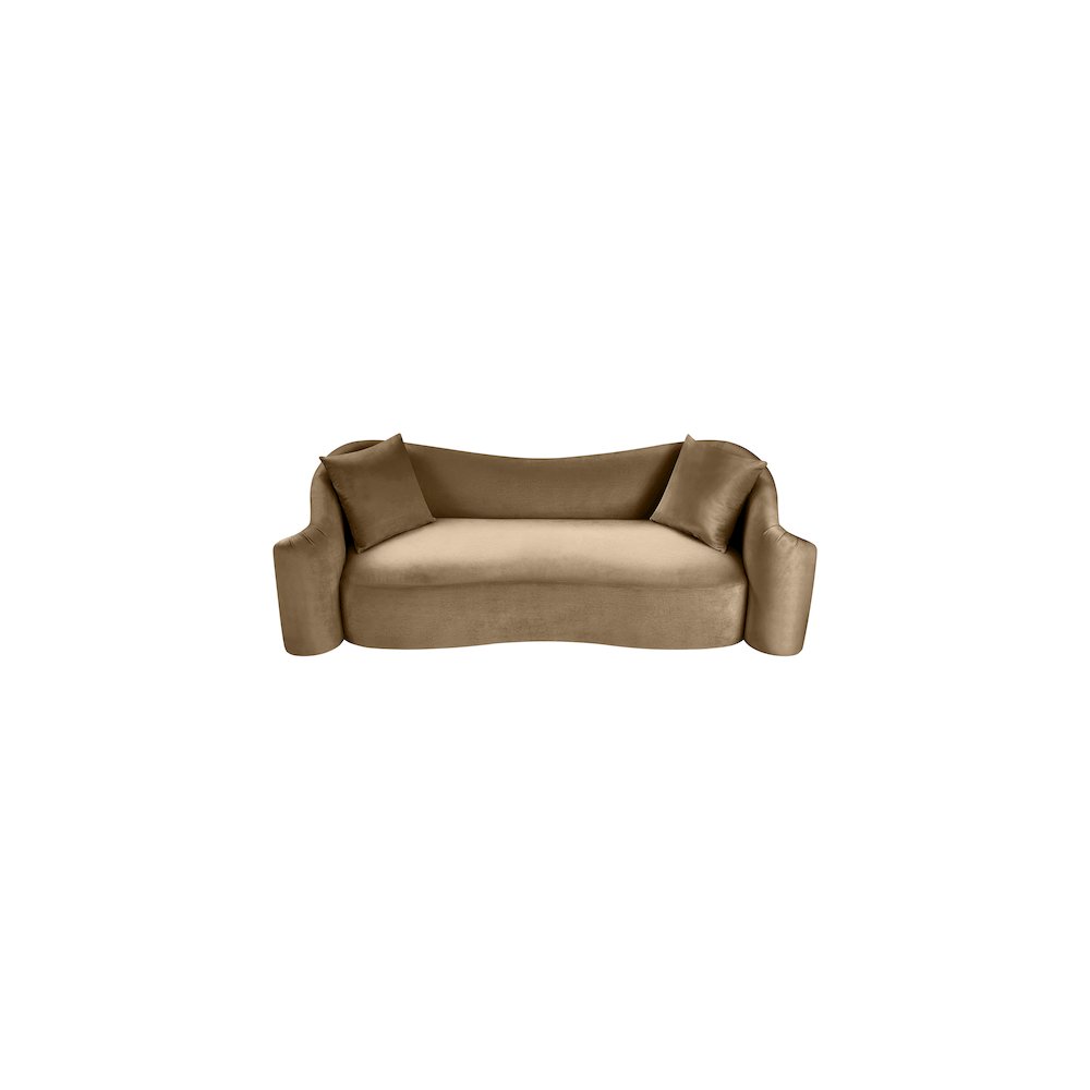 Destin Beige Velvet Sofa. Picture 3