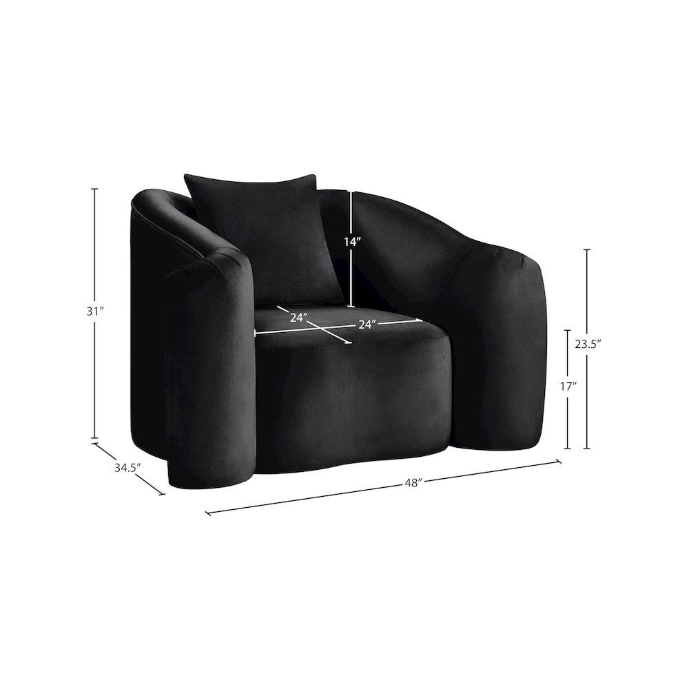 Destin Black Velvet Chair. Picture 17