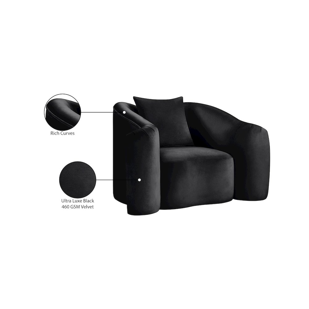 Destin Black Velvet Chair. Picture 18