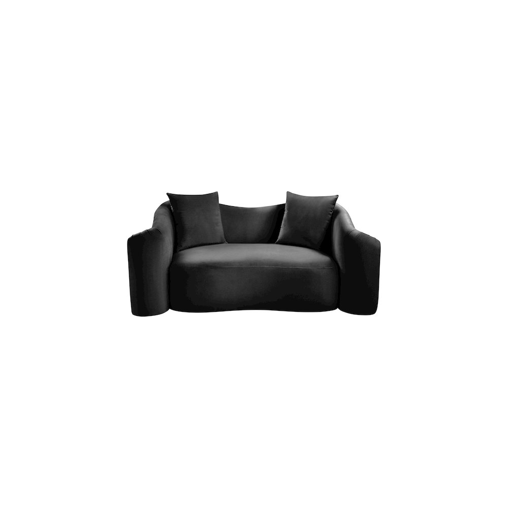Destin Black Velvet Loveseat. Picture 2