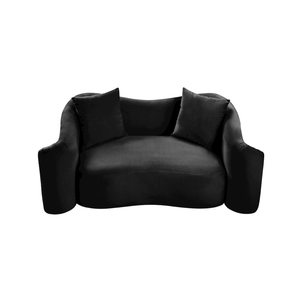 Destin Black Velvet Loveseat. Picture 3