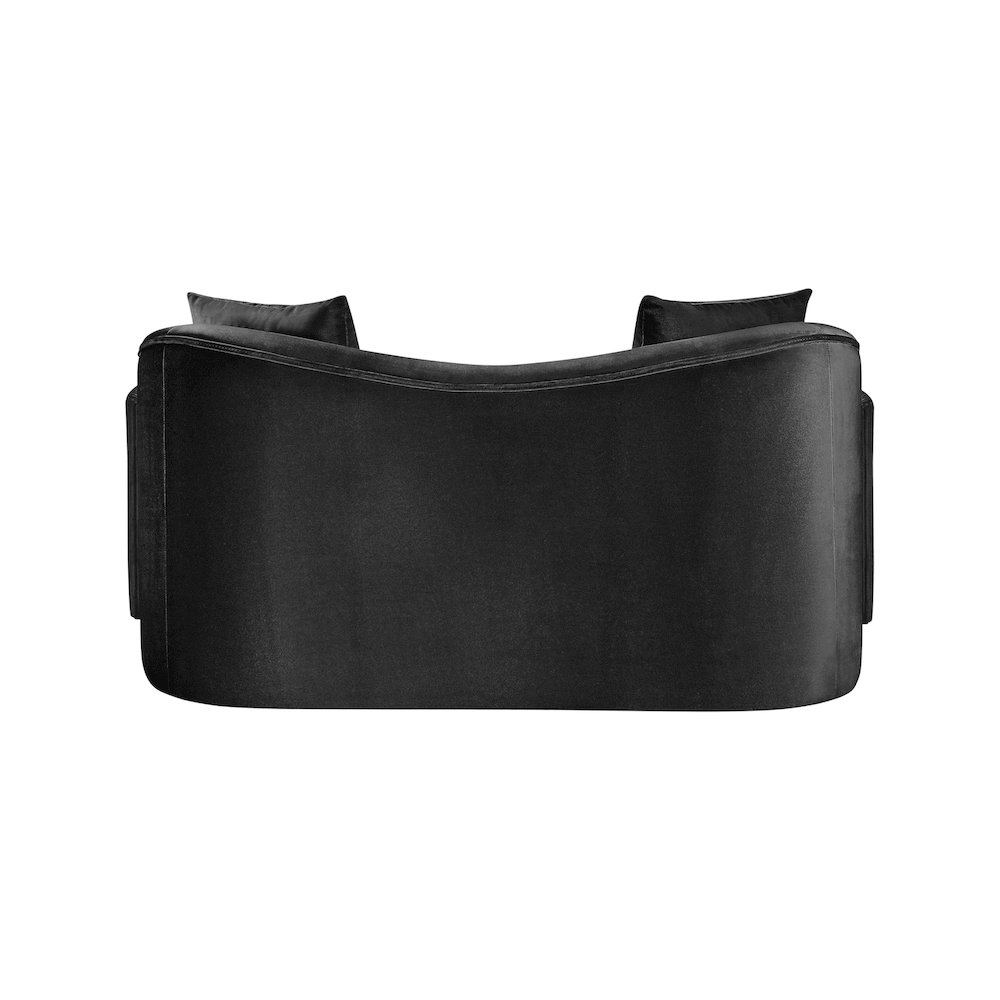 Destin Black Velvet Loveseat. Picture 4