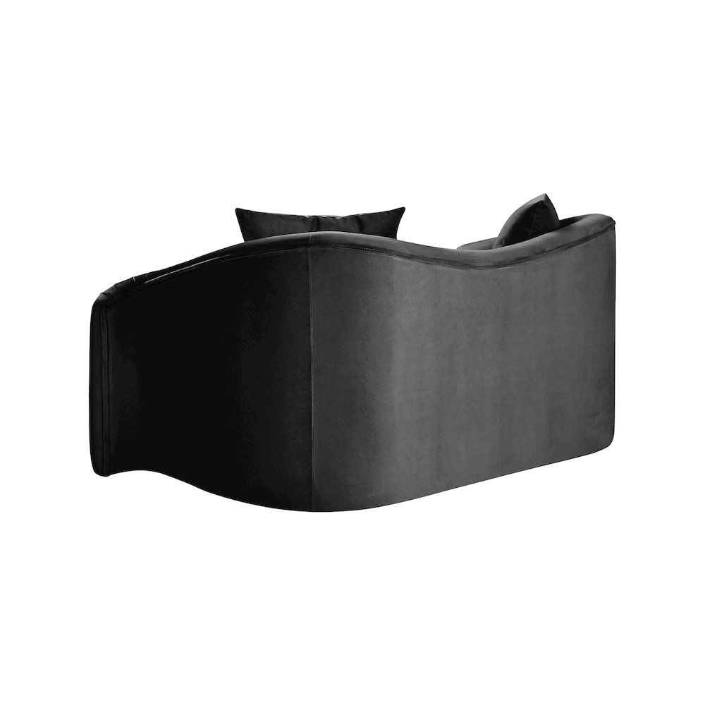Destin Black Velvet Loveseat. Picture 5