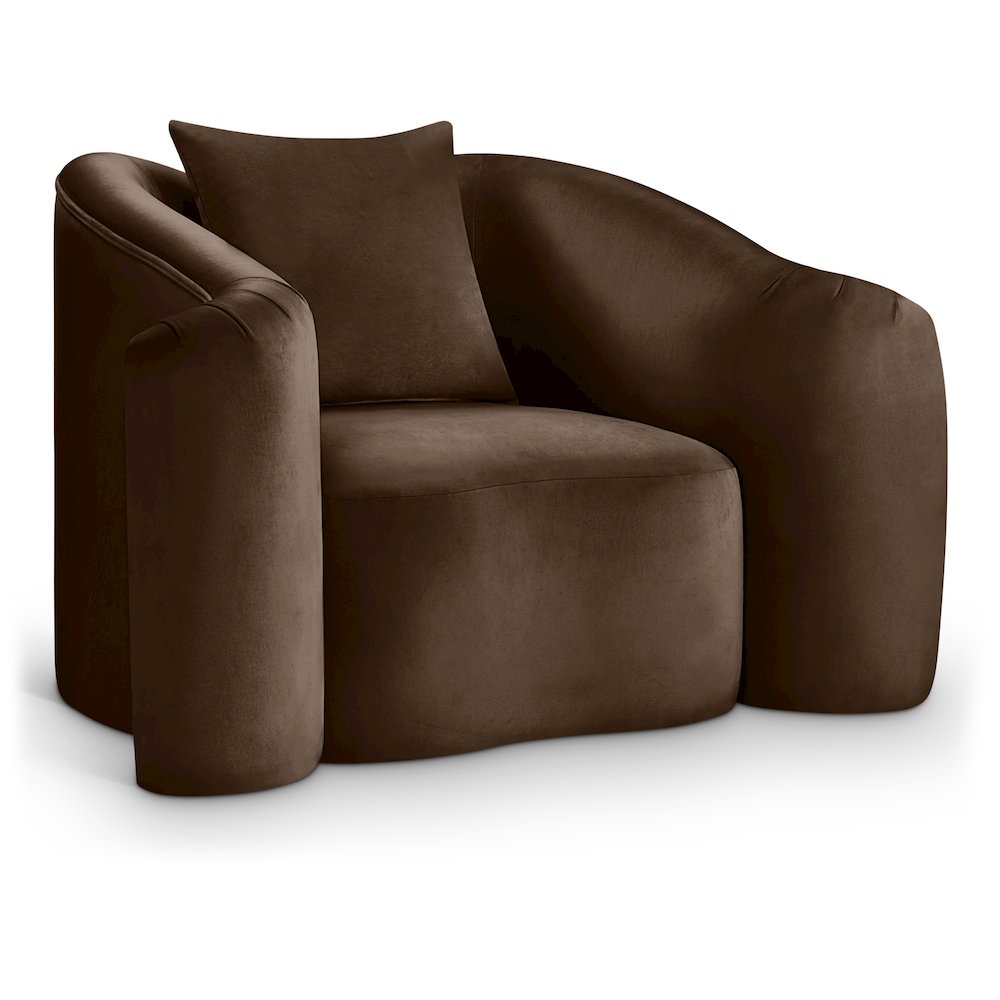 Destin Brown Velvet Chair. Picture 1