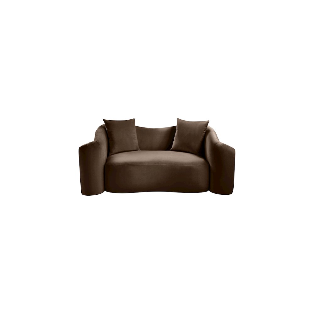 Destin Brown Velvet Loveseat. Picture 2
