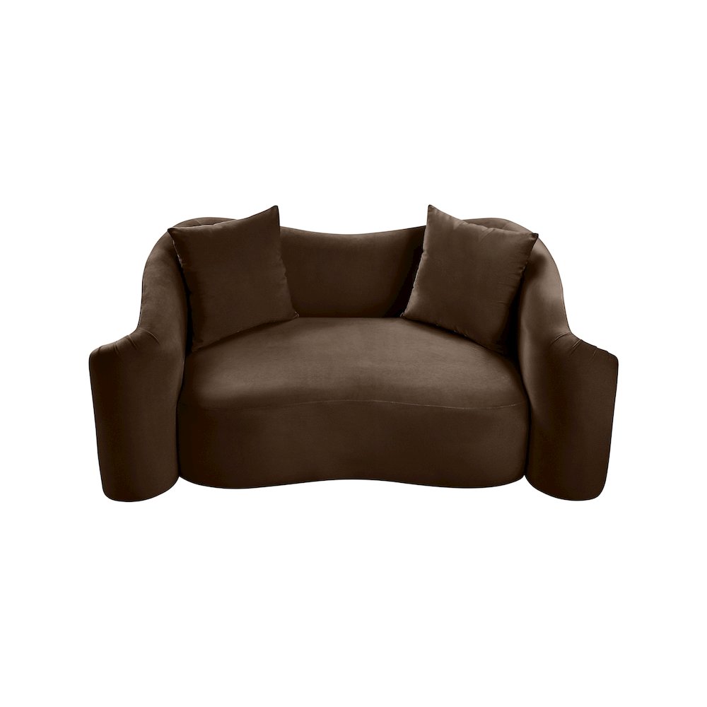 Destin Brown Velvet Loveseat. Picture 3